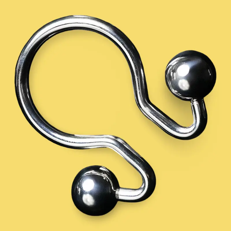 DARKLINE Omega Cock Ring Ball Weight, 3-Inch Chain Steel | Dark-Ink