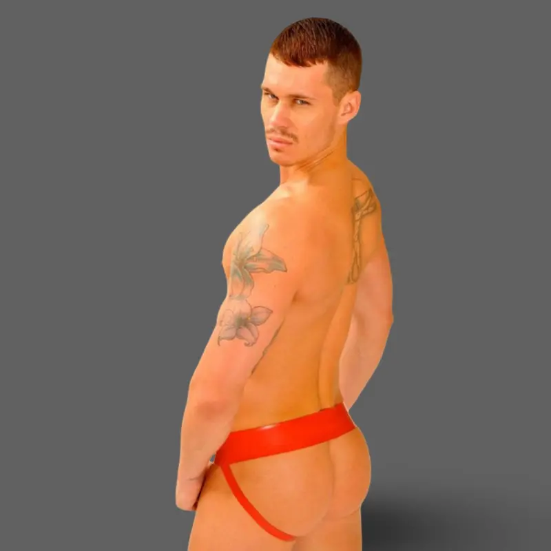 FIST UK Rubber Logo Jockstrap, 65 mm Waistband, 4 Sizes | Dark-Ink