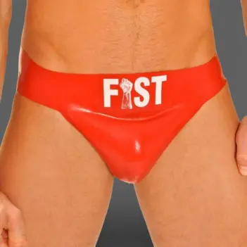 FIST UK Rubber Logo Jockstrap, 65 mm Waistband, 4 Sizes | Dark-Ink
