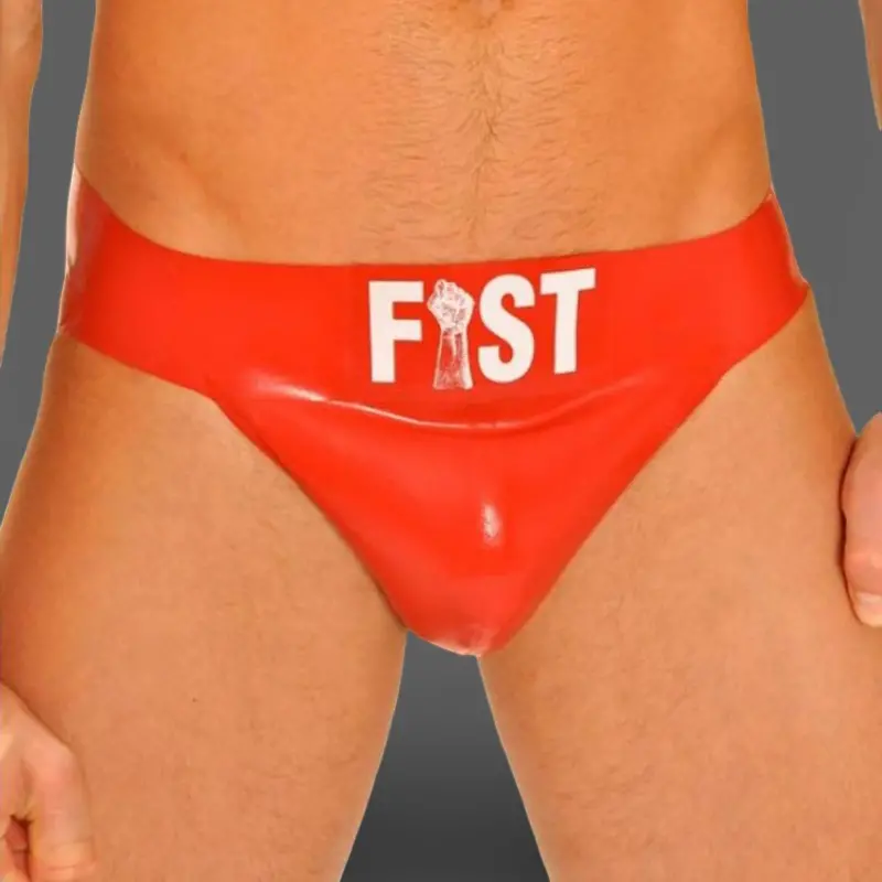 FIST UK Rubber Logo Jockstrap, 65 mm Waistband, 4 Sizes | Dark-Ink
