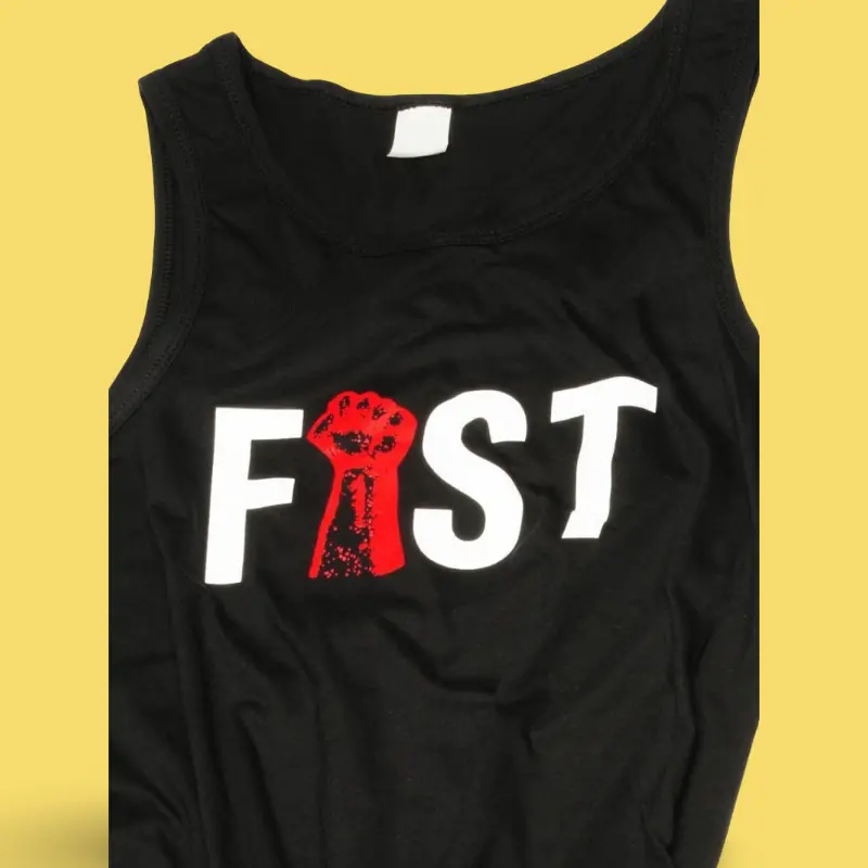 Débardeur coton FIST UK Skyhi, gamme fetish UK | Dark-Ink