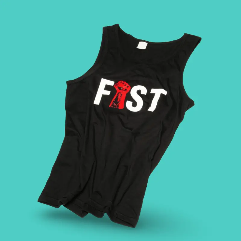 Débardeur coton FIST UK Skyhi, gamme fetish UK | Dark-Ink
