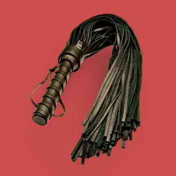 Flogger cuero FIST UK Skyhi, tiras 50 cm, correa muñeca | Dark-Ink