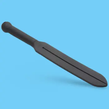 Master Series Stung Silicone Tawse, metal-core handle | Dark-Ink
