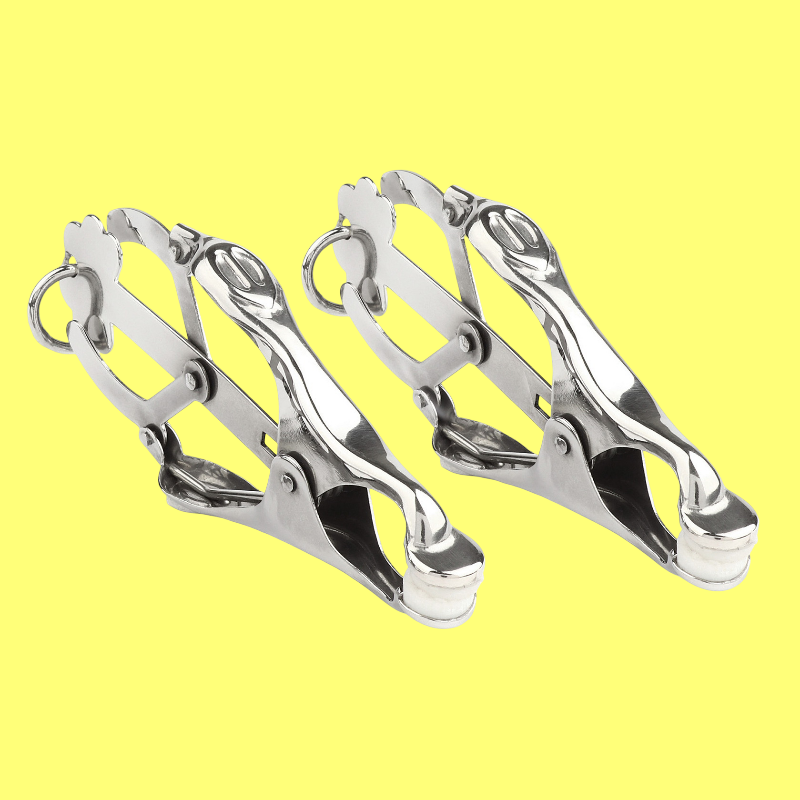 Squeezer Teaser Clover Nipple Clamps avec Anneau – Acier Inoxydable – Paire