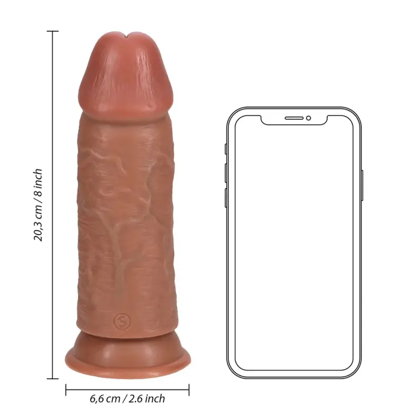 Dildo realista extra ancho RealRock sin bolas ventosa | Dark-Ink