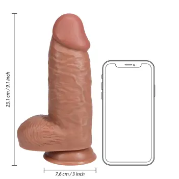 Extra dicker Dildo mit Hodensack RealRock Saugnapf 3 Größen | Dark-Ink