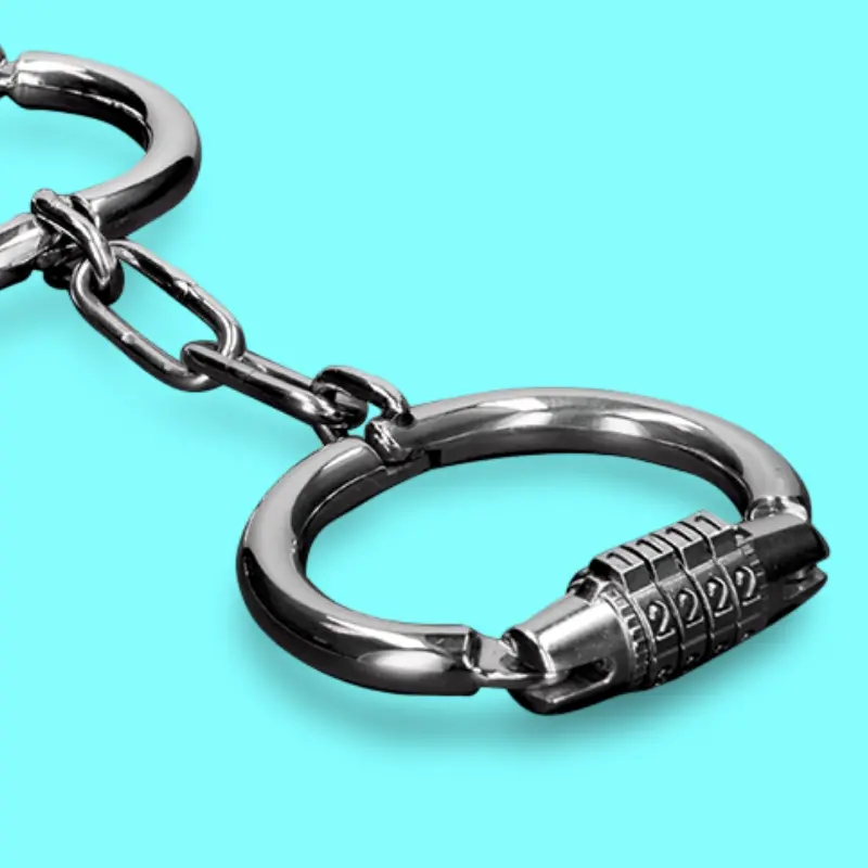 DARKLINE Bondage Handcuffs, stainless steel, 4-digit lock | Dark-Ink