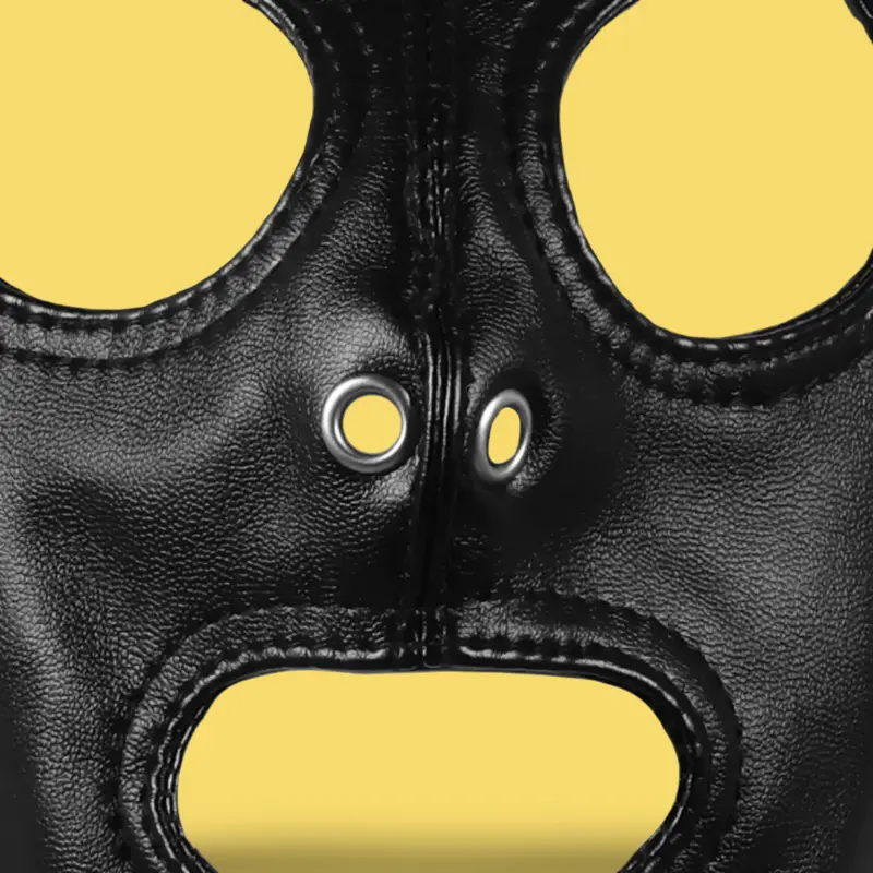Cagoule ponyplay OUCH! queue de cheval brune, visage ouvert | Dark-Ink