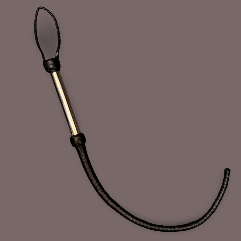 Beast Bullwhip – Fouet cuir manche acier 81 cm