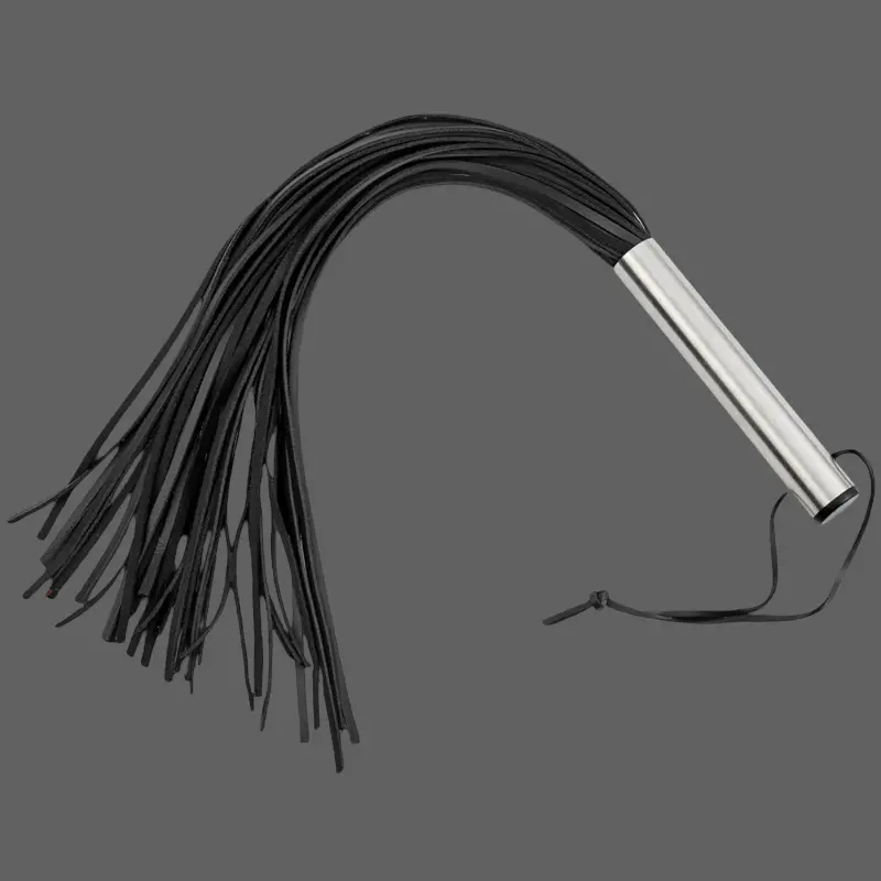 DARKLINE Brutal Love Flogger, Stahlgriff, 36 Lederriemen | Dark-Ink