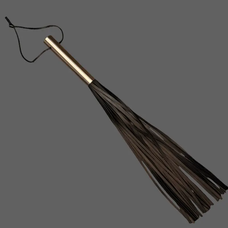 DARKLINE Brutal Love Flogger, Stahlgriff, 36 Lederriemen | Dark-Ink