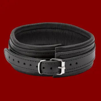Collar cuero acolchado DARKLINE, 50 mm, anilla en D | Dark-Ink