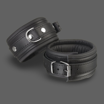 Premium Padded Wrist Cuffs - Black/Black – Cuir | Dark-Ink