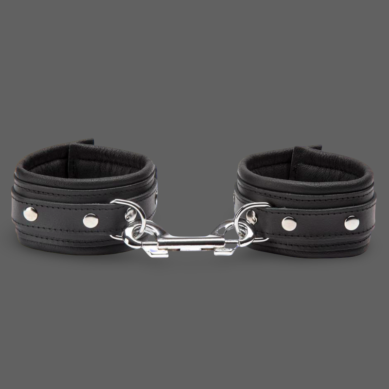 Premium Padded Ankle Cuffs Black/Black – Cuir | Dark-Ink