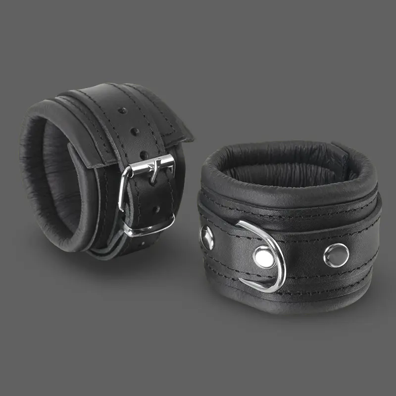 Menottes chevilles DARKLINE cuir rembourré 50 mm | Dark-Ink