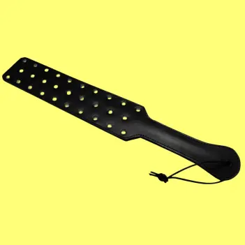 DARKLINE Leather Paddle, fully studded both sides, 16.5 in | Dark-Ink