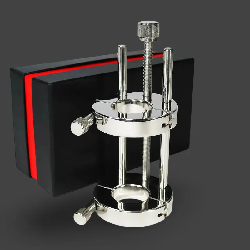 DARKLINE Ultimate Ball Stretcher, Steel, Dual Opening Rings | Dark-Ink