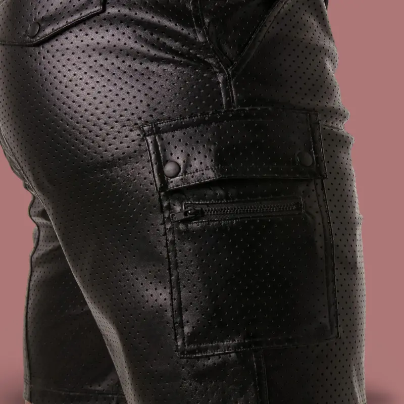 Short cargo fetish Locker Gear Rub It loose fit, polipiel | Dark-Ink