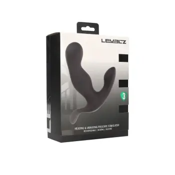 LEVELZ Heating Vibrating Silicone Prostate Massager Black | Dark-Ink
