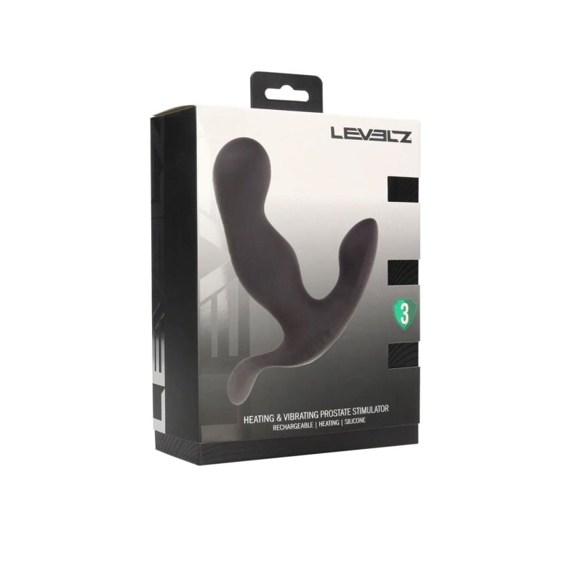 Heating and Vibrating Silicone Prostate Stimulator Black