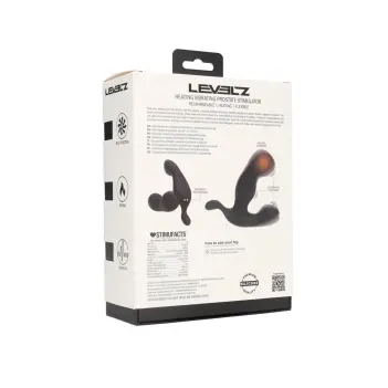 LEVELZ Heating Vibrating Silicone Prostate Massager Black | Dark-Ink