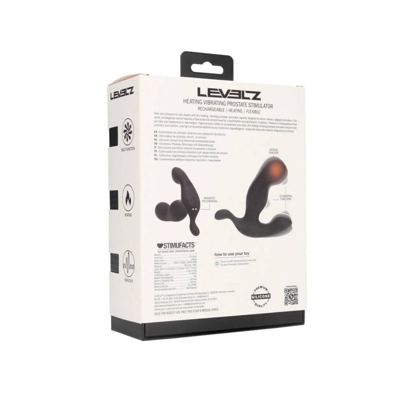 Heating and Vibrating Silicone Prostate Stimulator Black
