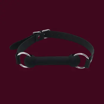 Bâillon bit gag DARKLINE silicone, forme droite | Dark-Ink
