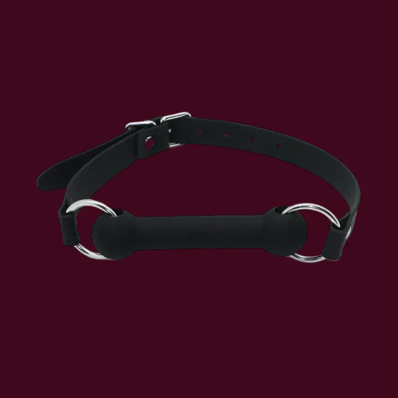 Mordaza bit gag DARKLINE silicona, barra recta | Dark-Ink