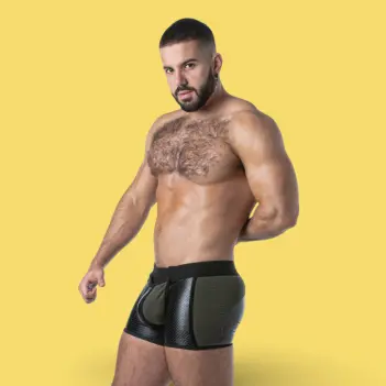 Trunk fetish Locker Gear Punch Hole, poche amovible et zip | Dark-Ink