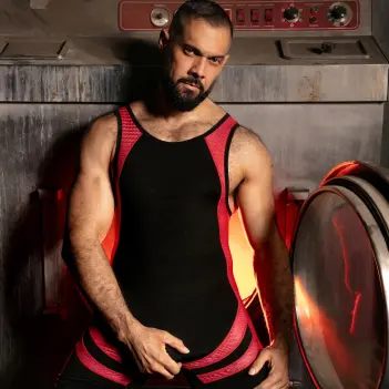 Locker Gear Open Access Fetisch Singlet, Rücken-Zip | Dark-Ink