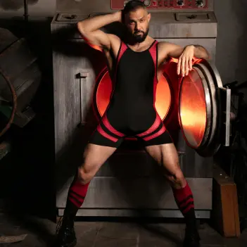Singlet fetish Locker Gear Open Access, cremallera trasera | Dark-Ink