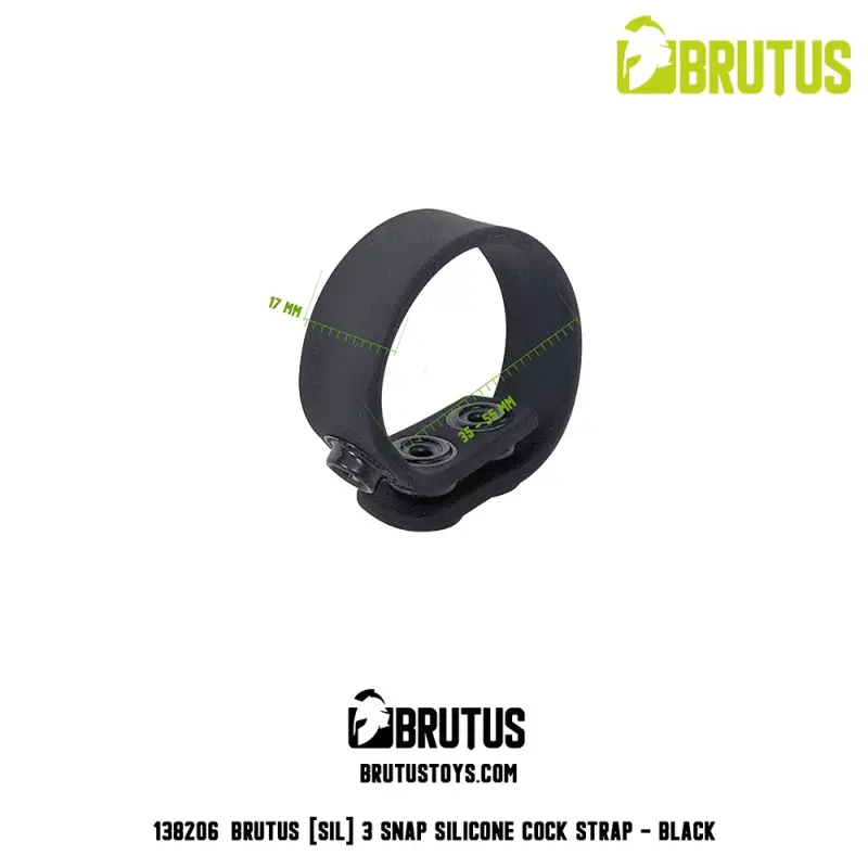 Anillo para el pene BRUTUS 3 Snap silicona, 3 tallas en 1 | Dark-Ink