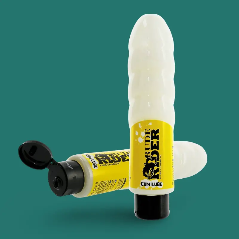 Lubrifiant cum lube hybride Rude Rider, texture réaliste | Dark-Ink