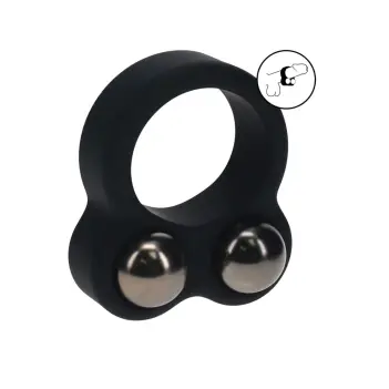 Cockring con doble peso LEVELZ silicona líquida LSR negro | Dark-Ink
