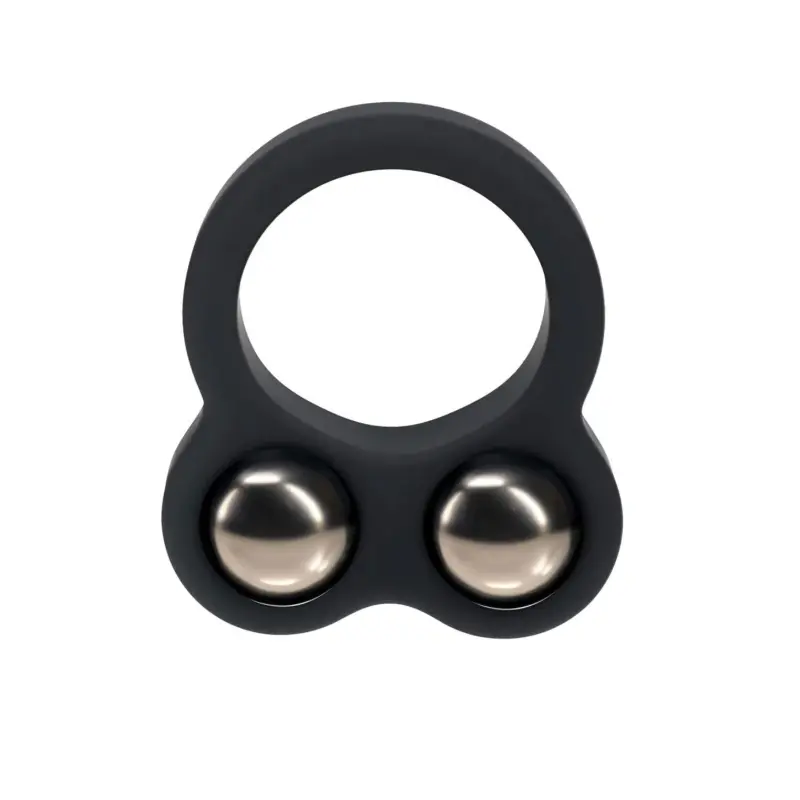 Cockring lesté LEVELZ Double Weighted Ball silicone liquide | Dark-Ink