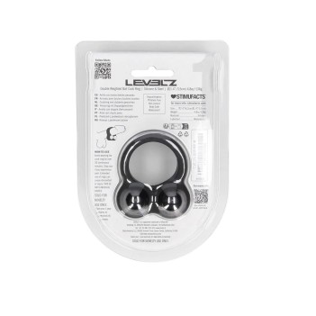 Liquid Silicone Double Weighted Ball Cockring - Black