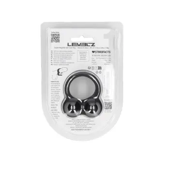 Cockring lesté LEVELZ Double Weighted Ball silicone liquide | Dark-Ink