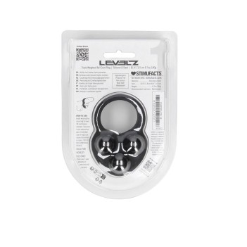 Liquid Silicone Triple Weighted Ball Cockring - Black