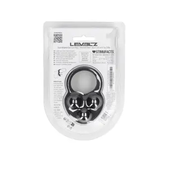 Cockring lesté LEVELZ Triple Weighted Ball silicone liquide | Dark-Ink