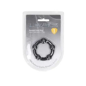 Cockring silicona LEVELZ Beaded perlas en relieve | Dark-Ink