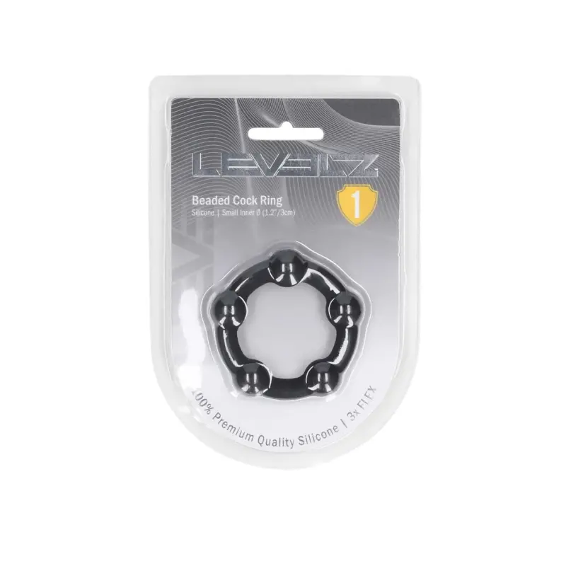 Cockring silicona LEVELZ Beaded perlas en relieve | Dark-Ink