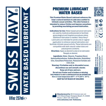 Swiss Navy Gleitgel auf Wasserbasis, Gel-to-Liquid-Formel | Dark-Ink