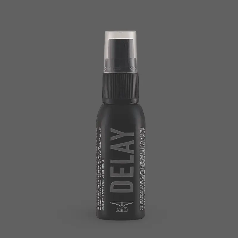 Spray retardante Mister B DELAY 30 ml, sin lidocaína | Dark-Ink