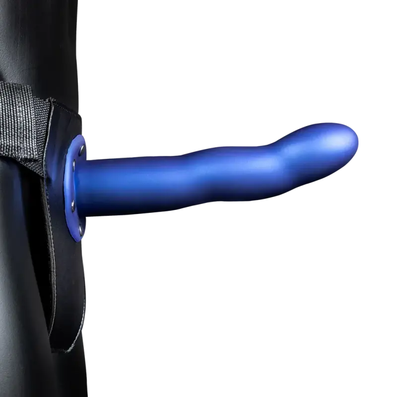 OUCH! Hollow Strap-On, gebogen, 20 cm, Metallic Blue | Dark-Ink