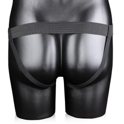 Hollow strap-on curved metallic blue 8" / 20cm