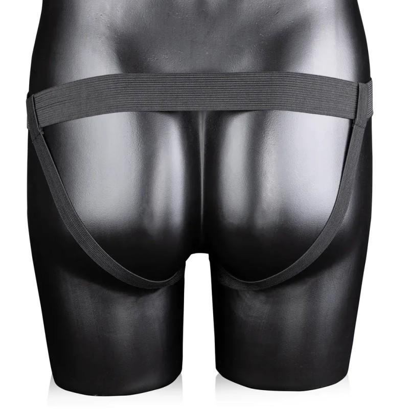 Hollow strap-on curved metallic blue 8" / 20cm