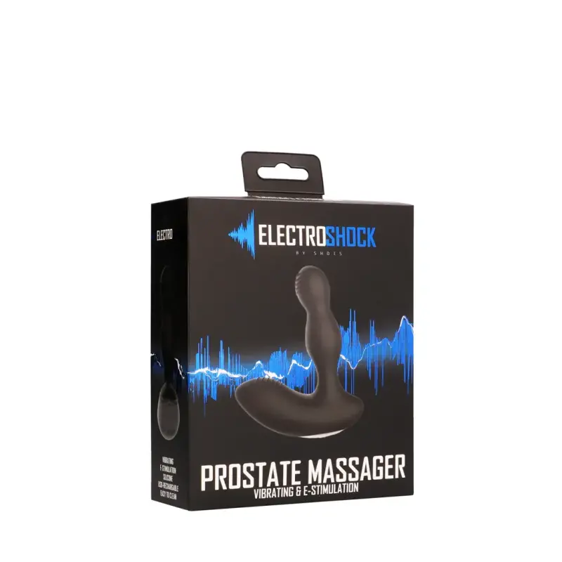 Masseur prostatique OUCH! vibration et e-stim, silicone | Dark-Ink
