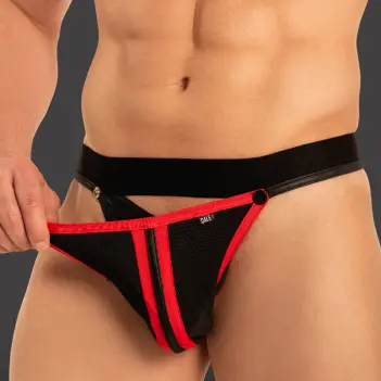 RØK Rebel Fetish-String, abnehmbarer Snap-Pouch, 3 Farben | Dark-Ink