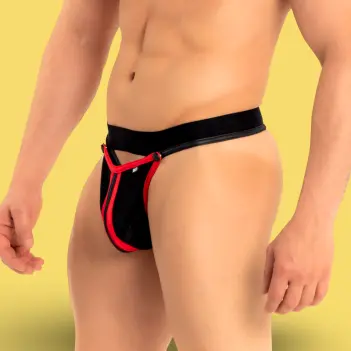 RØK Rebel fetish thong, snap-off pouch, 3 colors | Dark-Ink